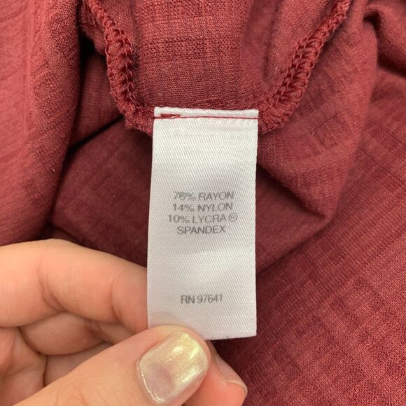 J.Jill Wearever Textured Tunic Womens LP Large Petite Dark Red Double Slit - Picture 13 of 16